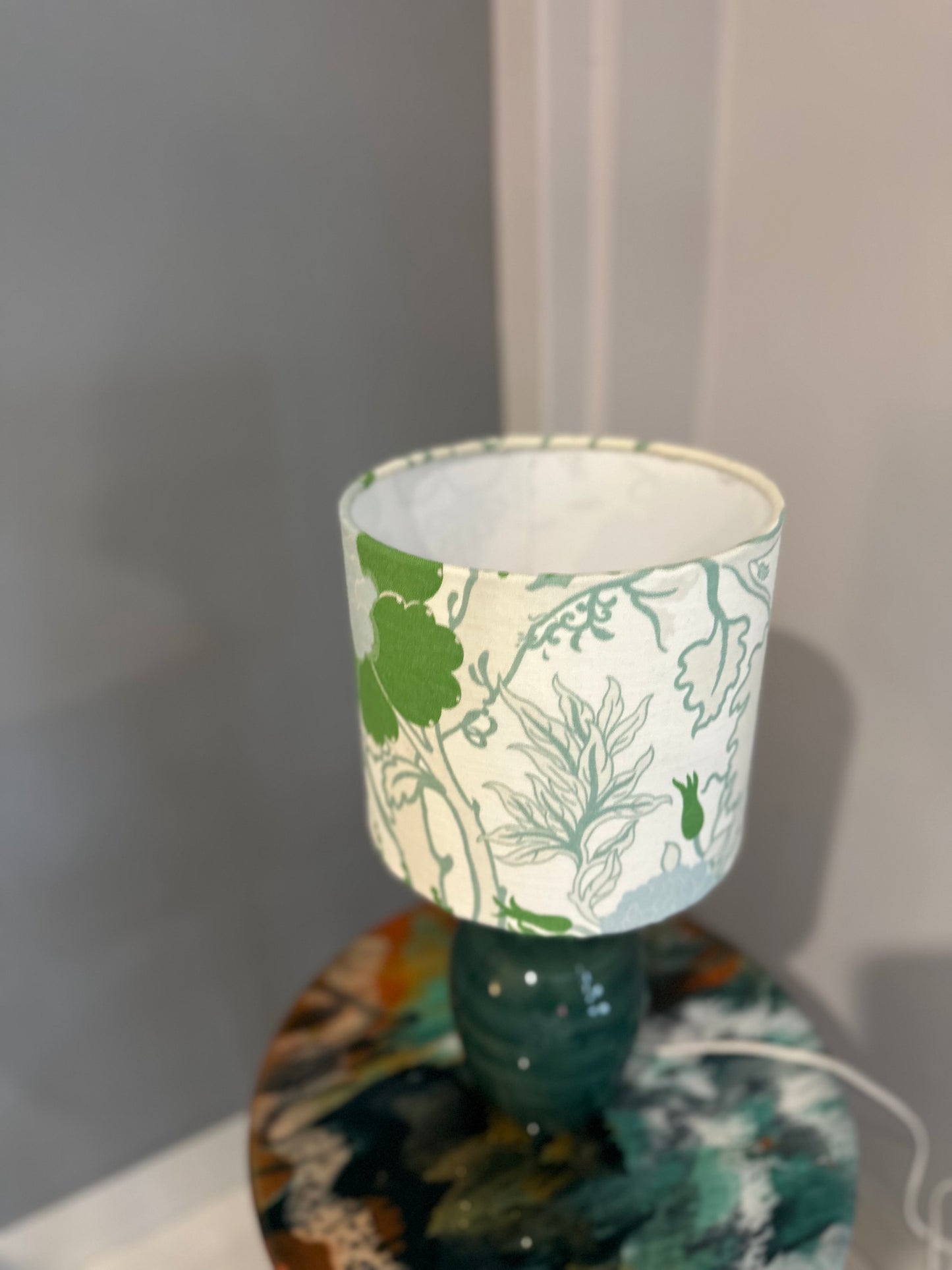 Meadow Floral Drum Lampshade - Handmade Lighting for Coastal or Cottage Decor