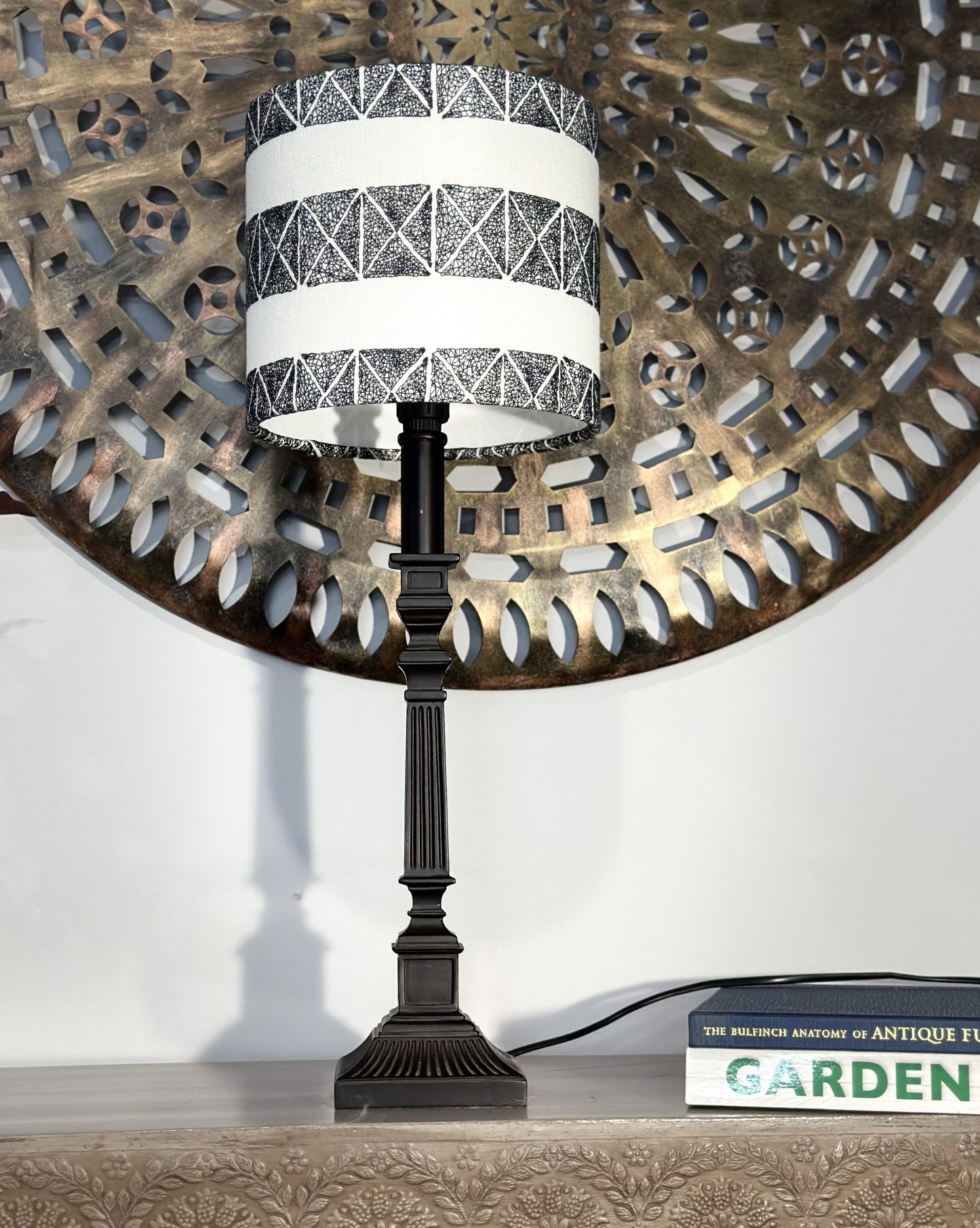 Ebony and Ivory  Luxe drum Lampshade