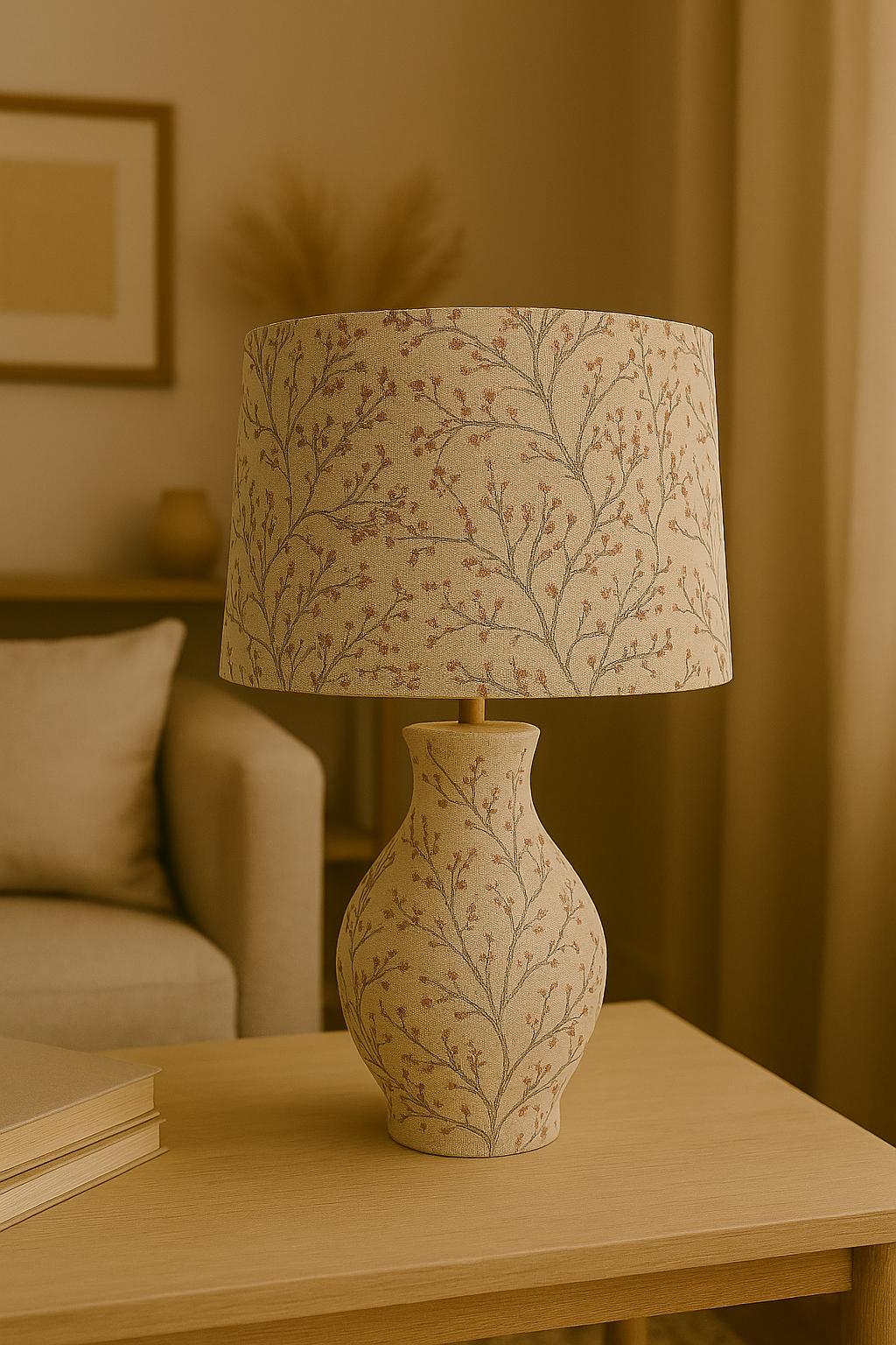 Dusky Elegance embroidery drum lampshade