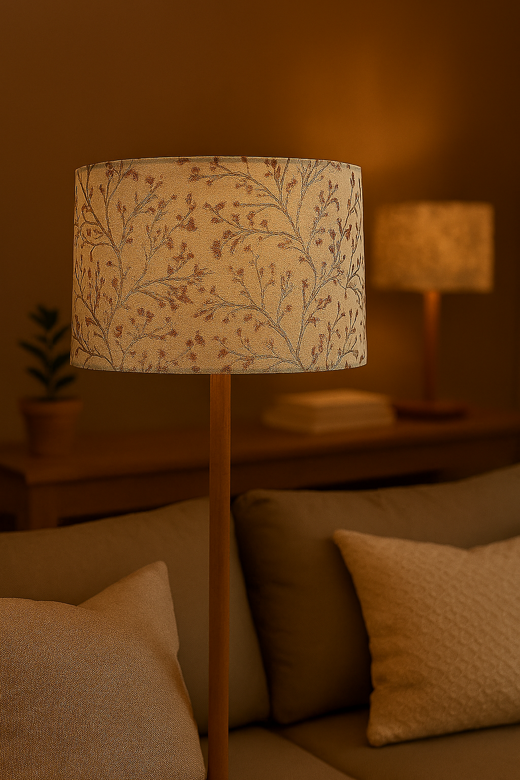 Dusky Elegance embroidery drum lampshade