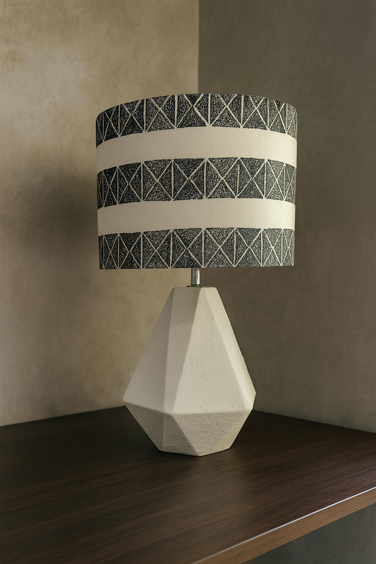 Ebon and Ivory Luxe drum lampshade