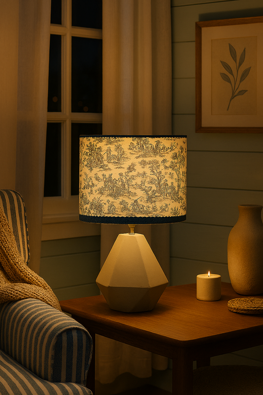 Toile French  drum Lampshade