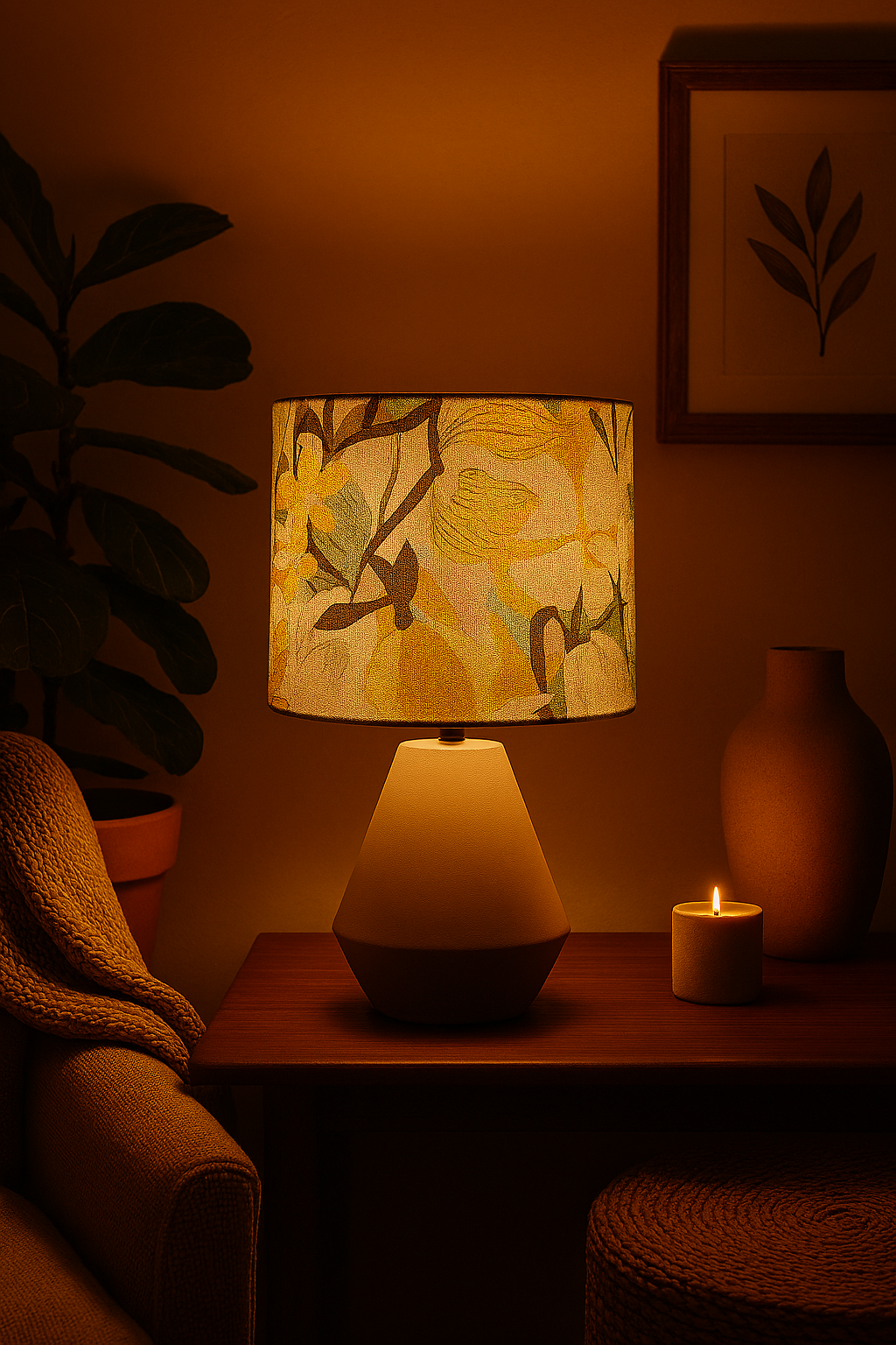 Amber Citrus drum Lampshade