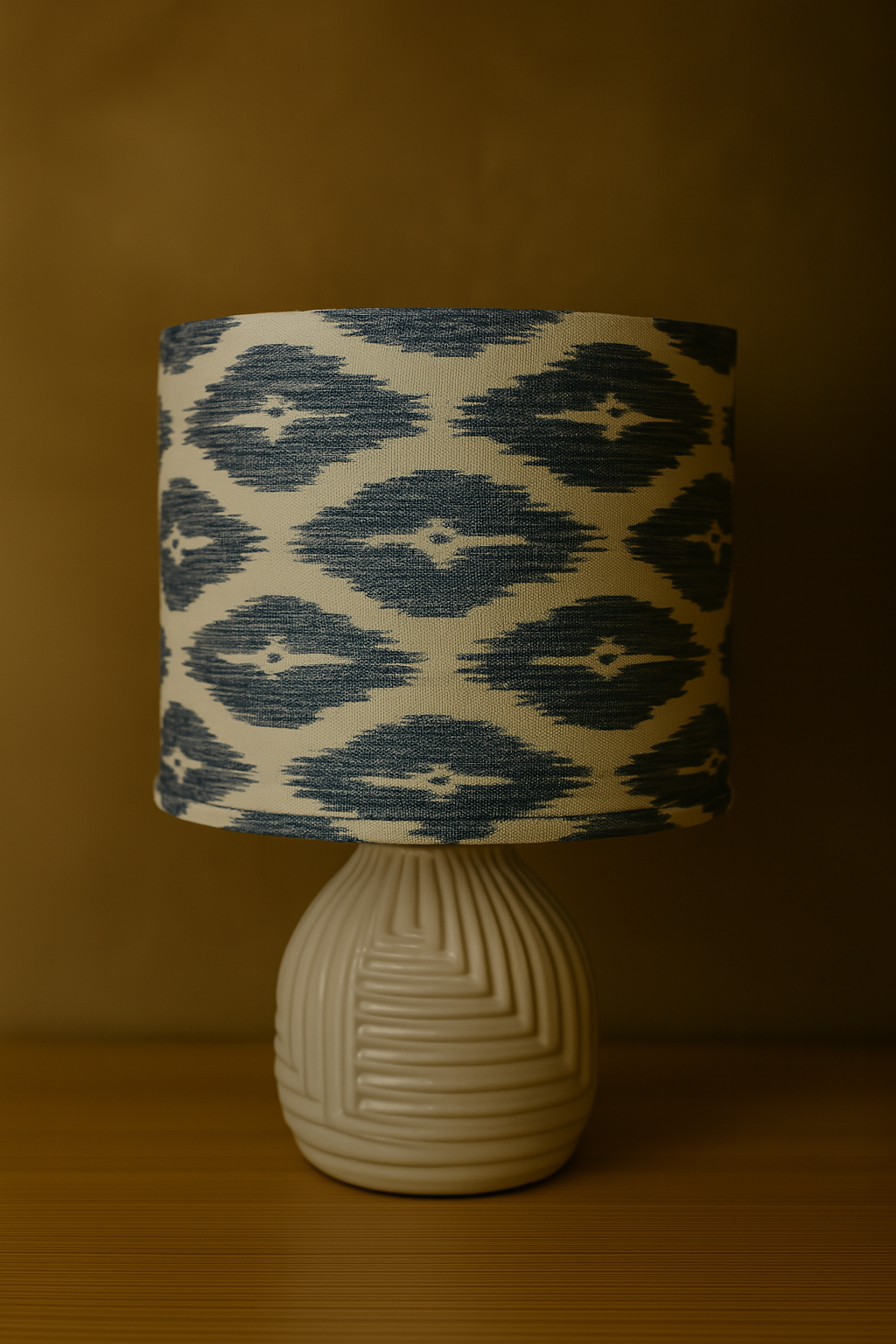 Hampton blue drum Lampshade