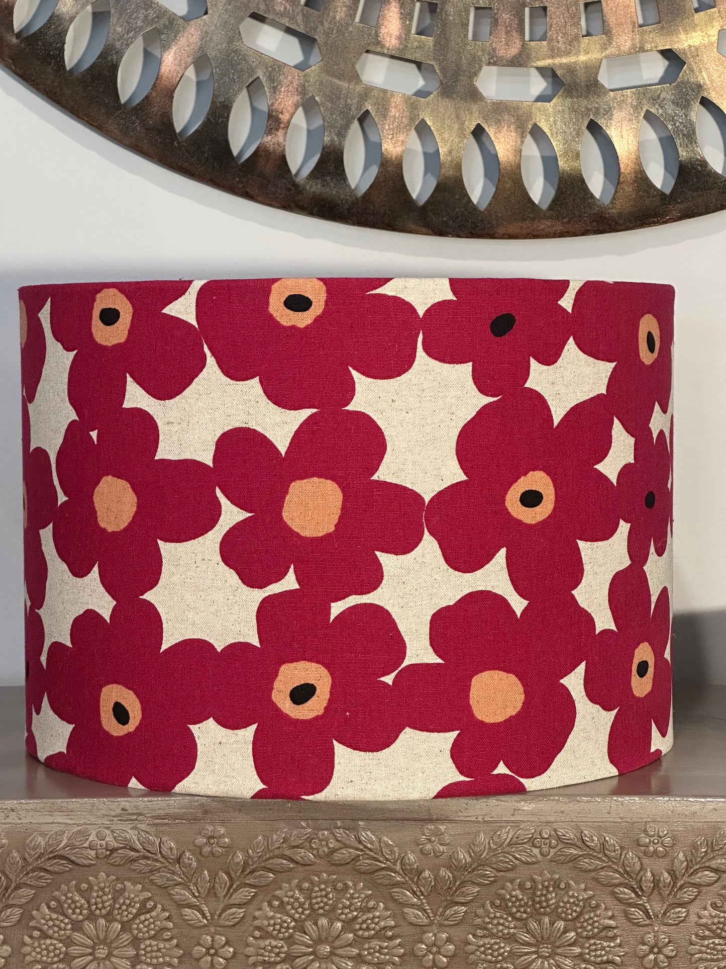 Fuchsia Bloom drum lampshade
