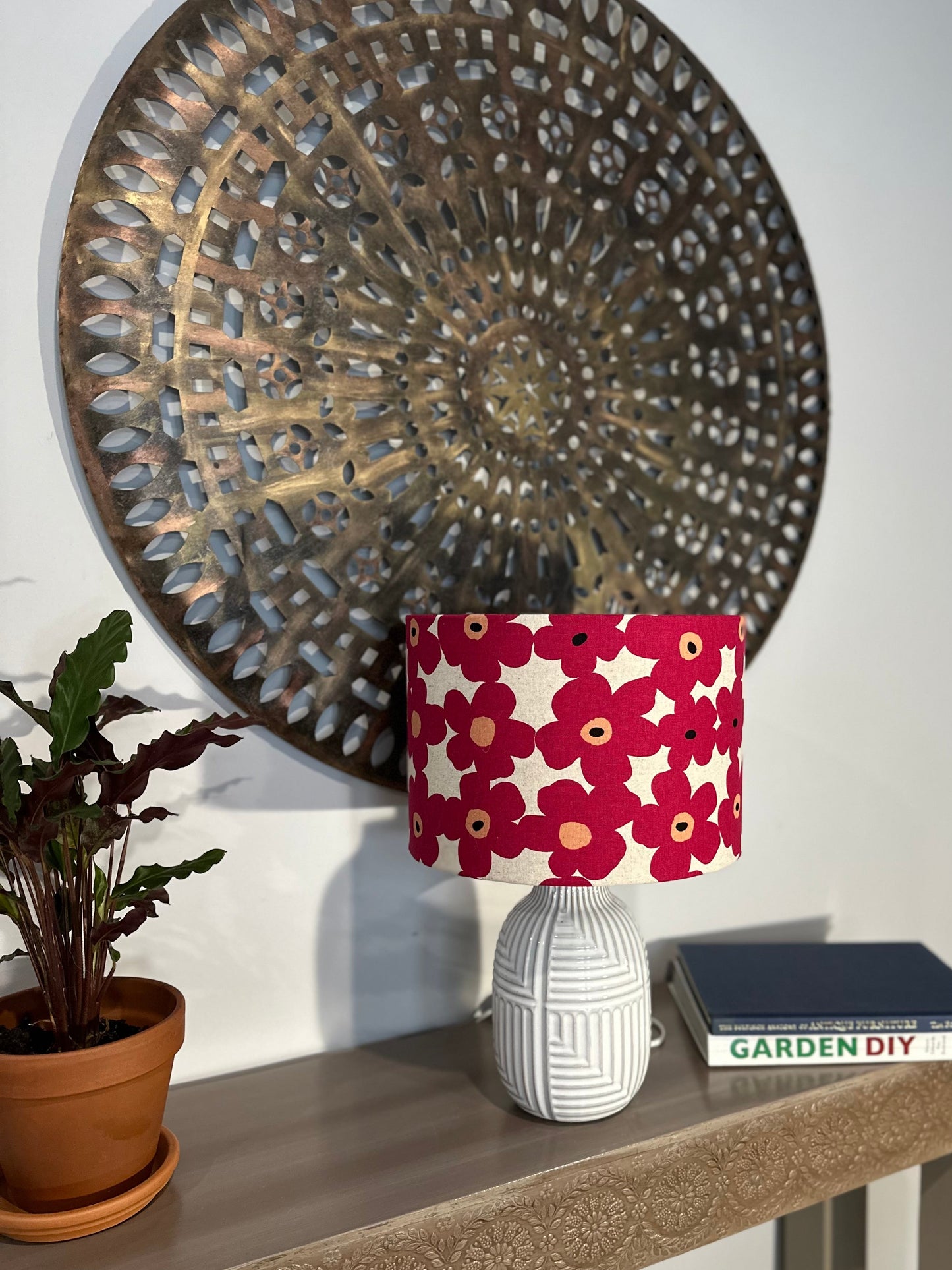 Fuchsia Bloom drum lampshade