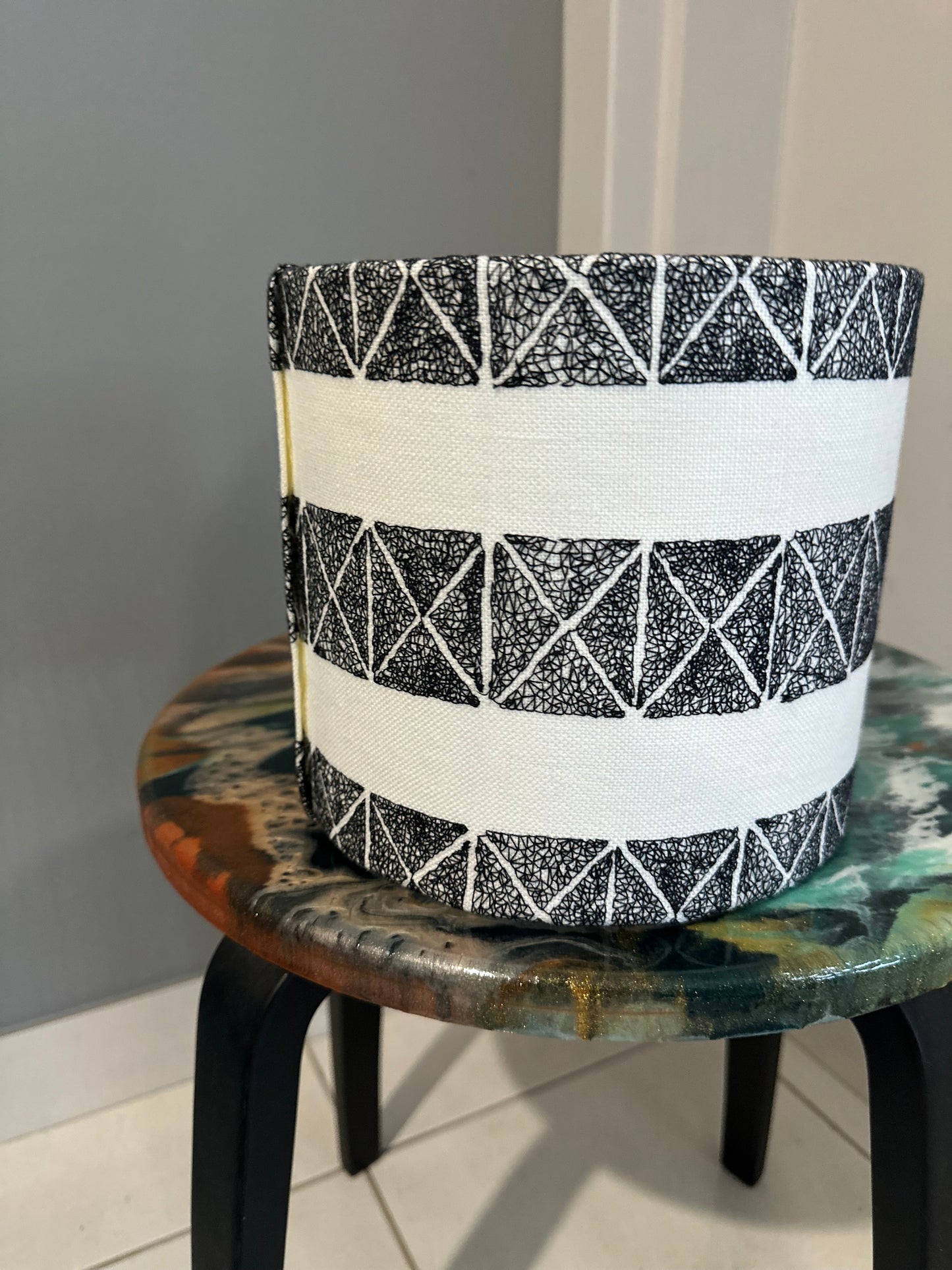 Ebony and Ivory  Luxe drum Lampshade
