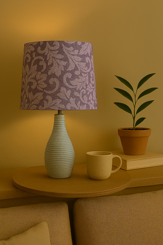Lavender Grove Empire Lampshade - Handmade Lighting in Purple Botanical