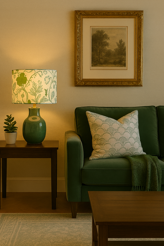 Meadow Floral Drum Lampshade - Handmade Lighting for Coastal or Cottage Decor