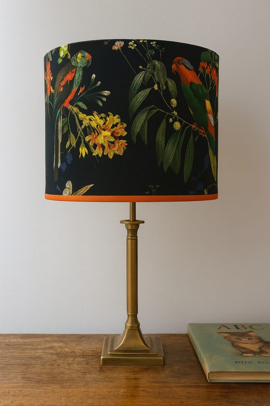 Midnight Perch golden double side drum Lampshade