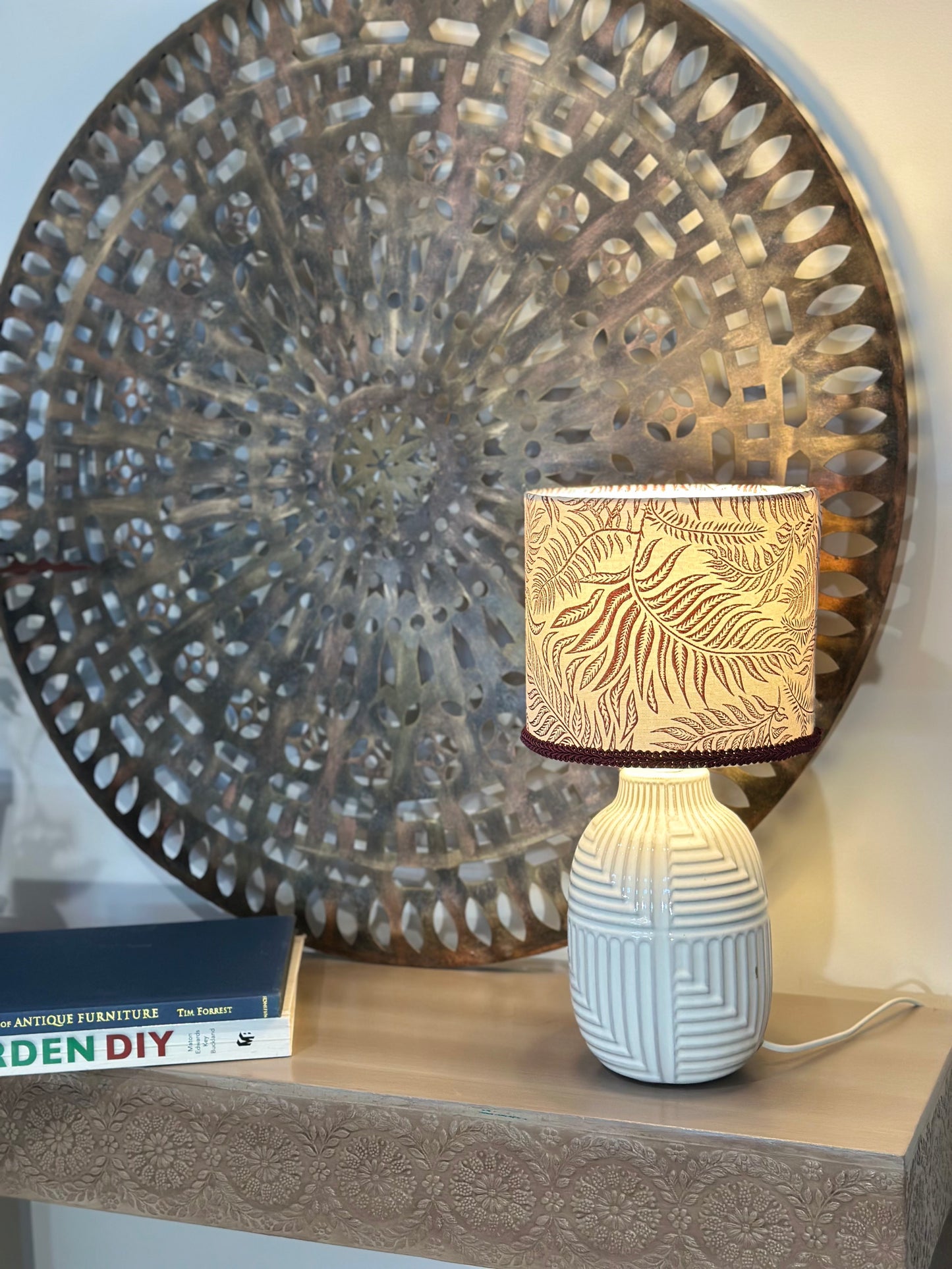 Garnet Leaf drum Lampshade