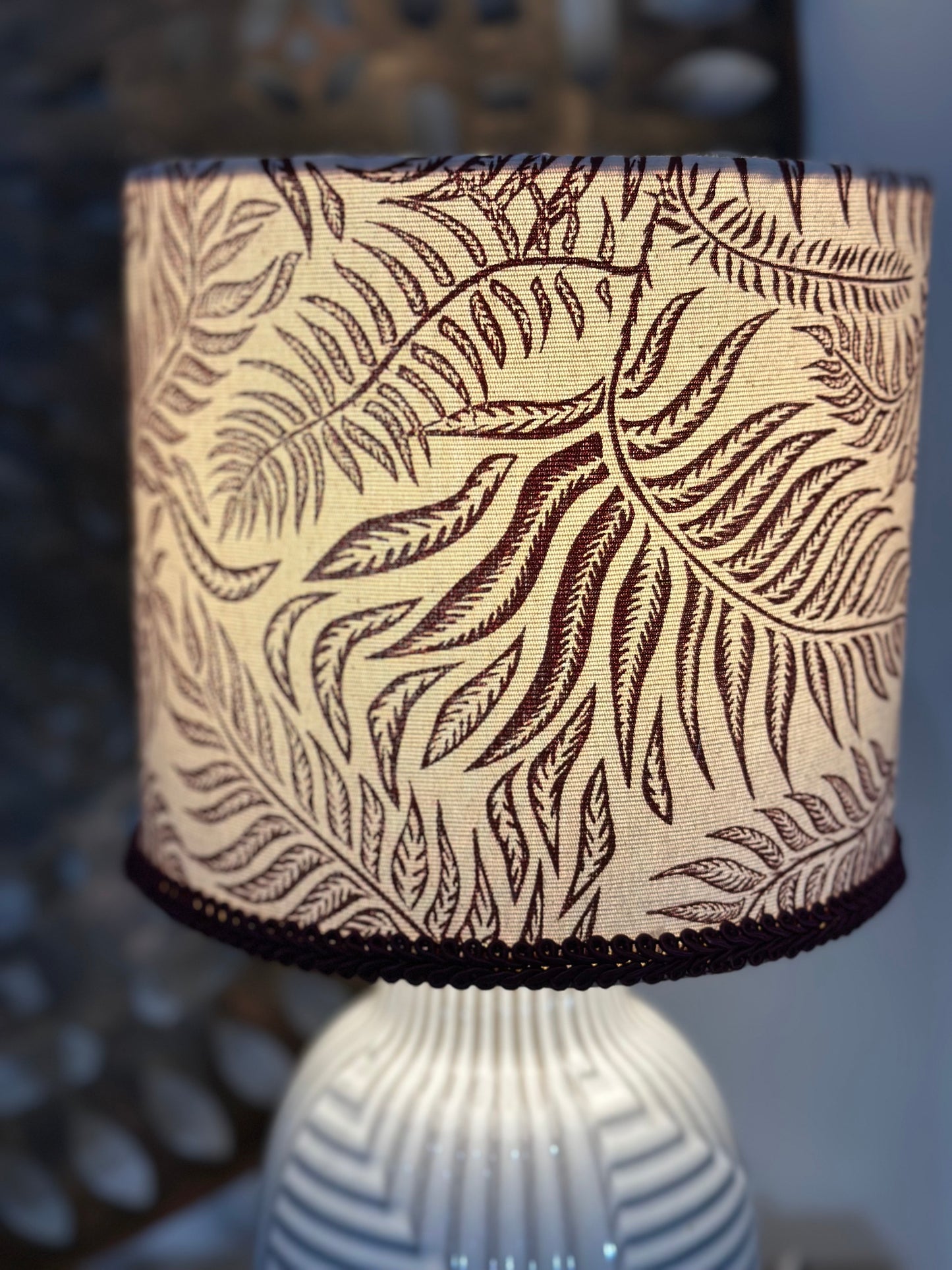 Garnet Leaf drum Lampshade
