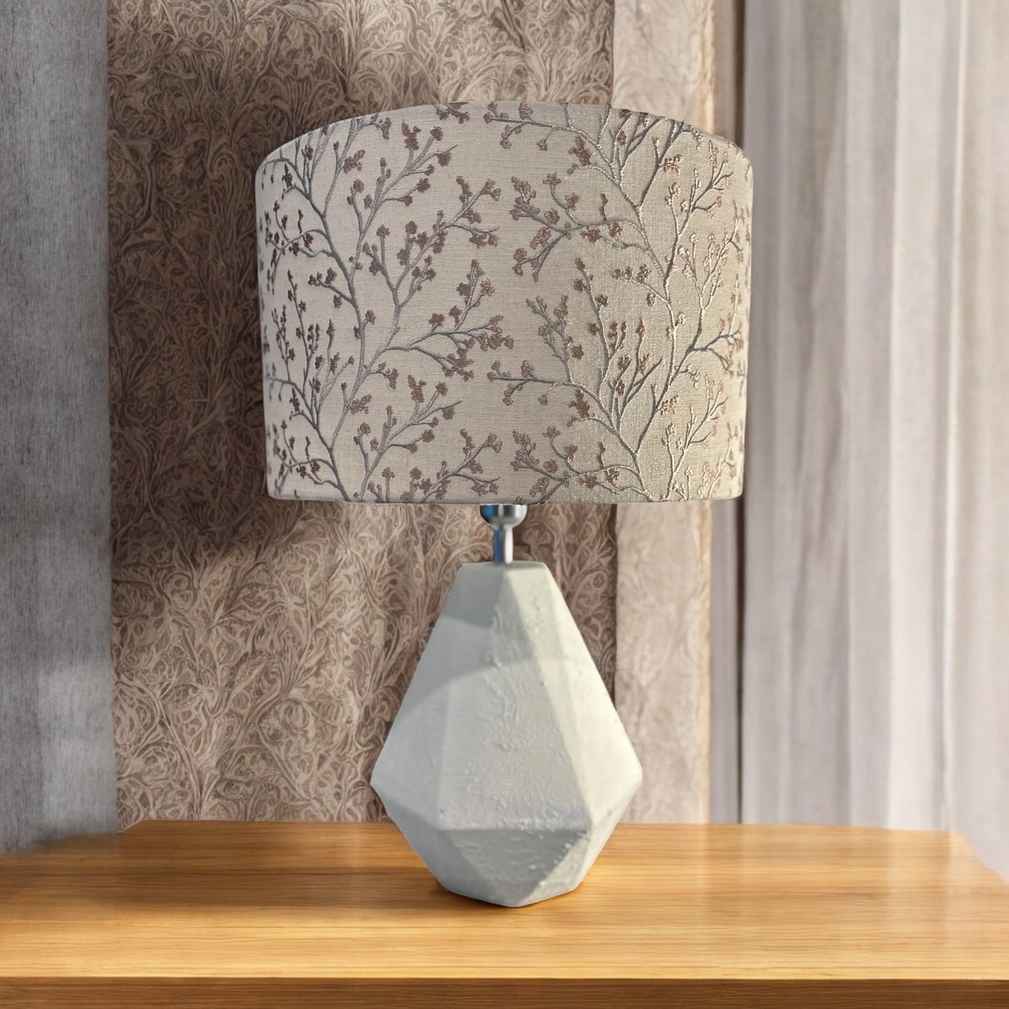 Dusky Elegance embroidery drum lampshade